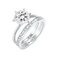 thumbnail image 1 of Elli by Julie & Grace Crystal Eternity Wedding Ring Duo Set 925 Silver, 1 of 4