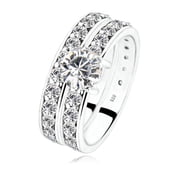 Elli by Julie & Grace Crystal Solitaire Engagement Anniversary Rings Set