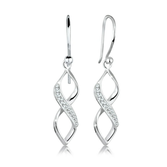 Elli by Julie & Grace Crystal Sparkly Infinity Earring 925 Silver for Women