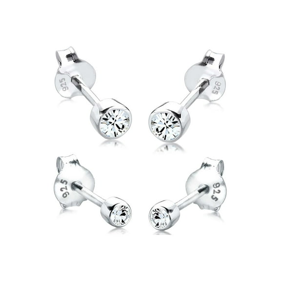 Elli by Julie & Grace Elli by Julie & Grace Basic Round Crystal Stud Earrings 2er Set