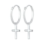 Elli by Julie & Grace Hoop Earring with Cross 925 Silver For Women