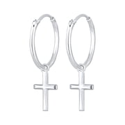 Elli by Julie & Grace Hoop Earring with Cross 925 Silver For Women