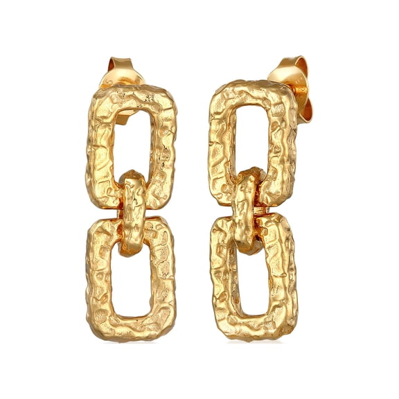 Elli by Julie & Grace Long Tank Chain Earrings 925 Silver For Women