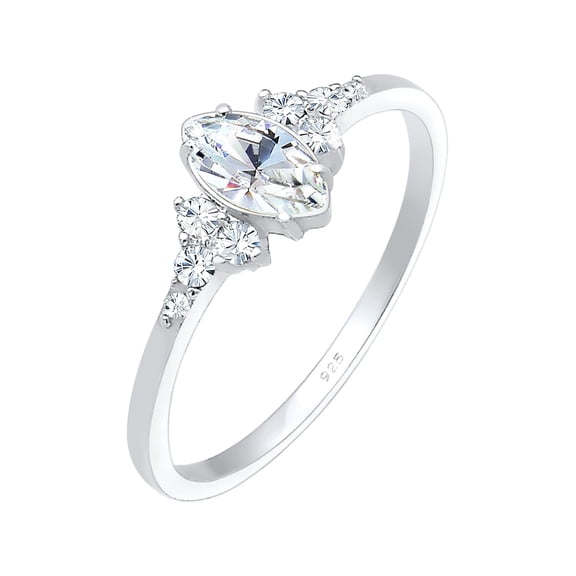 Elli by Julie & Grace Marquise Crystal Engagement Anniversary Ring 925 Silver