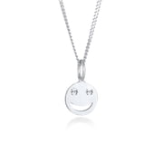 Elli by Julie & Grace Smile Emoji Face Crystals Necklace 925 Silver For Women