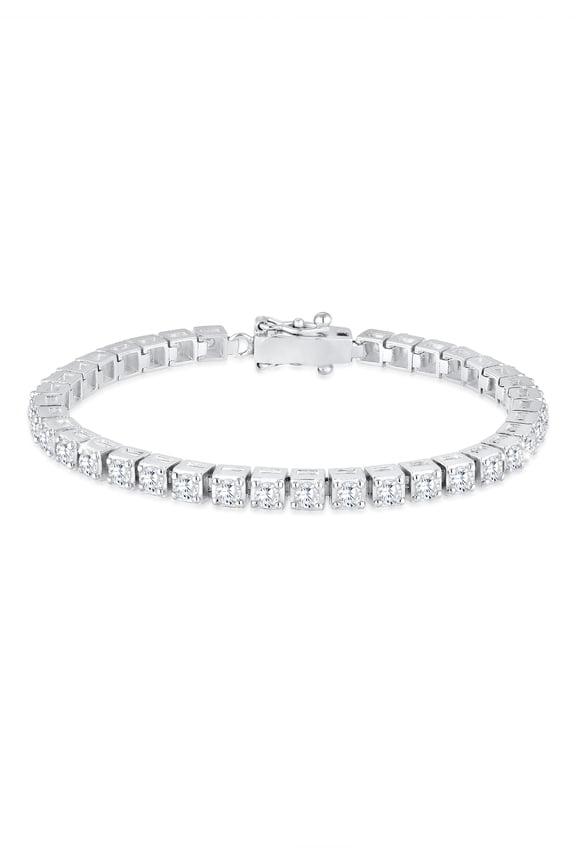 Elli by Julie & Grace Sparkling Stone Tennis Bracelet, 925 Silver For Women