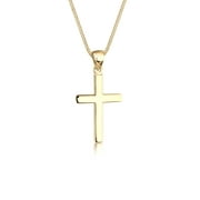 Elli by Julie & Grace Women 18" Cross Pendant Necklace 925 Silver 18K Gold Plated