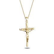 Elli by Julie & Grace Women 18" Crucifix Cross Necklace Silver 18k Gold Plate
