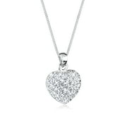 Elli by Julie & Grace Women 18" Crystal Heart Necklace 925 Sterling Silver