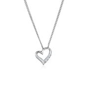 Elli by Julie & Grace Women 18" Diamond 0.04 ct. Heart Necklace 925 Silver