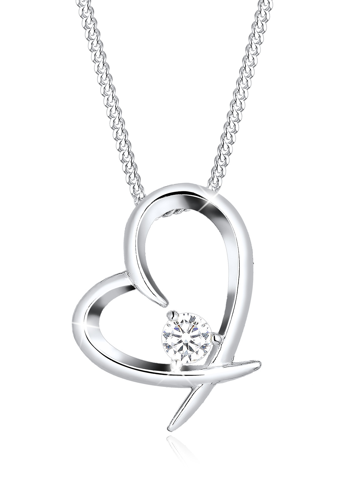 Elli Necklace Ladies Heart Pendant Filigree in 925 Sterling Silver