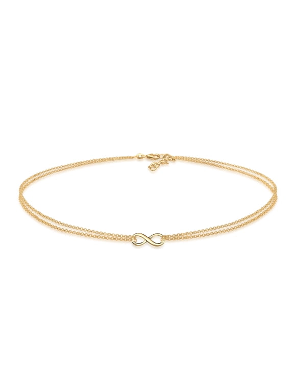 Elli by Julie & Grace Women Infinity Choker Necklace 14K Gold 925 Silver 14-16 inch