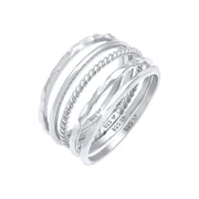 Elli by Julie & Grace Women Vintage Stacking Band Rings Silver