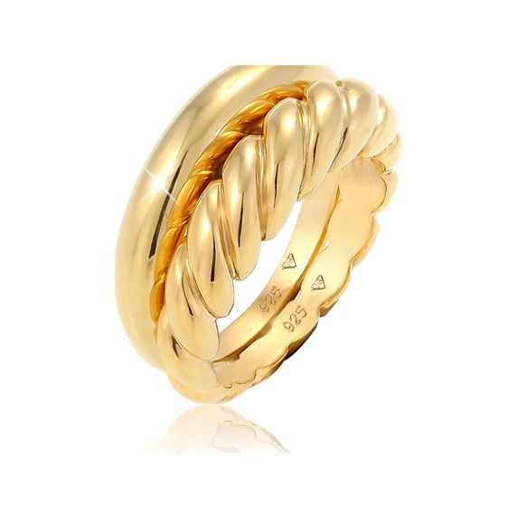 Elli by Julie & Grace Women's Twisted Polished Fashion Silver Ring