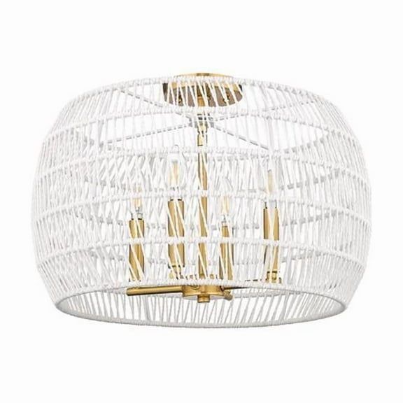 Wry Lighting Ellie 4-light Semi-Flush Mount in Modern Brushed Gold