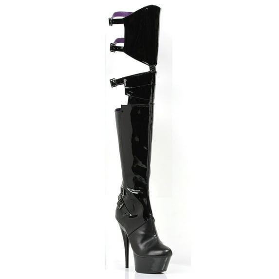 Ellie 609-FELICIA 6" Pointed Stiletto Heel Thigh High Stretch Boots