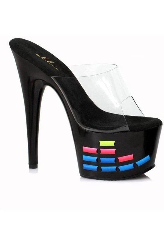 Shoes E-709-EQUALIZER 7 inch Women's Mule With Neon Equalizer Pattern.