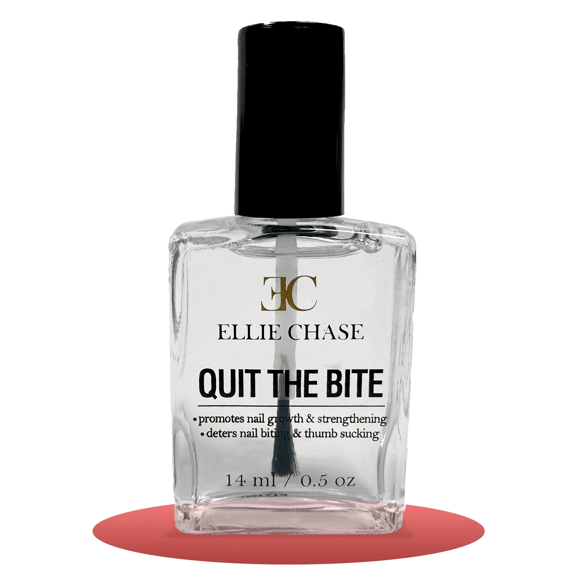 Ellie Chase Stop Nail Biting Deterrent Treatment Polish Extra Bitter Taste 0.5 Oz | Stop Putting Fingers In Your Mouth | Safe For Adults & Kids | Helps Nail Growth Made in USA | DBP Free, TPHP Free