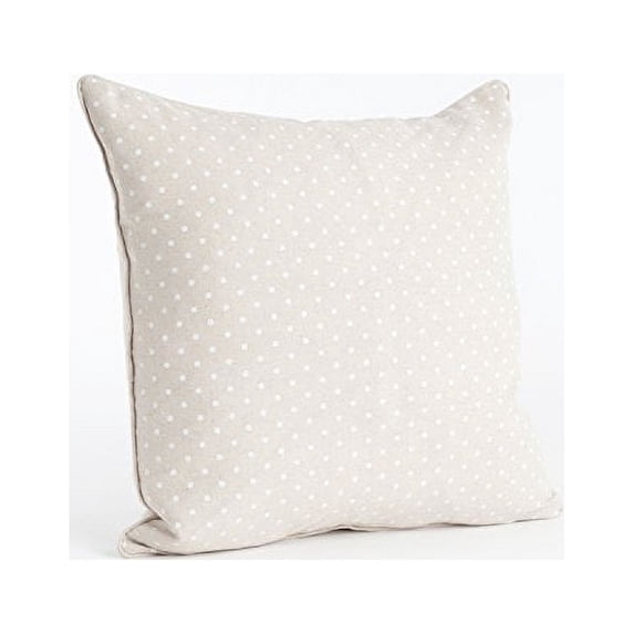Ellie Classic Dotted Design Linen Blend Down Filled Decorative Throw Pillow (natural)