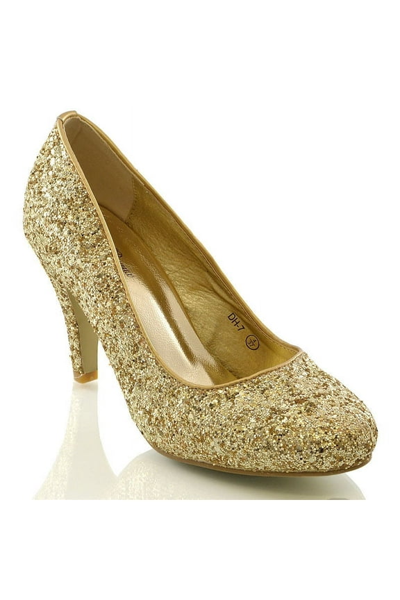 Ellie E-411-Shimmer 4" Heel Pointed Toe Womens Glitter Pumps Green Glitter / 14