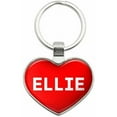 thumbnail image 1 of Ellie - I Love Name Metal Heart Keychain Key Chain Ring, Multiple Colors Available, 1 of 1