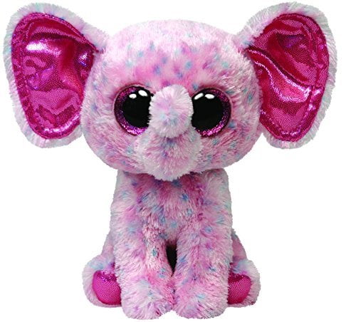 TY Beanie Boos - ELLIE the Pink Elephant (Glitter Eyes) (Medium Size - 9 inch)