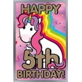 thumbnail image 1 of Ellie Ripberger Unicorn - Happy 5th Birthday Wall Poster, 14.725" x 22.375", Framed, 1 of 3
