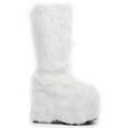 thumbnail image 1 of Ellie Shoe E-500-FUZZ  5" Chunky Heel Platform Boot with faux fur 10 / White, 1 of 2