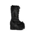 thumbnail image 1 of Ellie Shoe E-500-FUZZ  5" Chunky Heel Platform Boot with faux fur 11 / White, 1 of 4