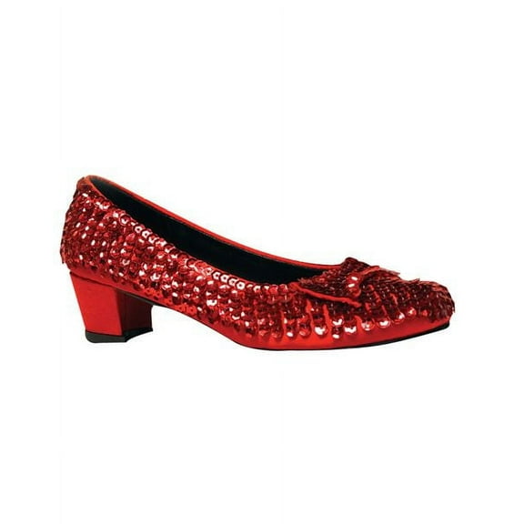 Ellie Shoes 1 Inch Heel Sequined Red Costume Slipper Shoe | Child Medium Female