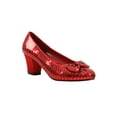 thumbnail image 1 of Ellie Shoes 1 Inch Heel Sequined Red Costume Slipper Shoe | Child X-Small Female, 1 of 7