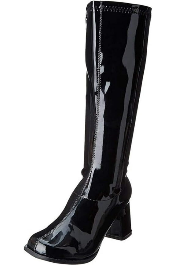 Ellie Shoes 3 Inch Adult Black Costume Gogo Boots w/ Zipper | 7 Unisex