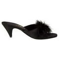 thumbnail image 1 of Ellie Shoes Black Satin Maribou Slippers PHOEBE Black, 1 of 6