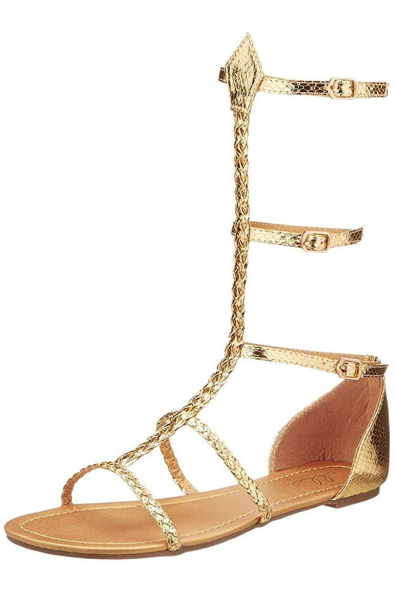 Cairo Gladiator Women's Costume Sandals, Gold: Size 8 Female