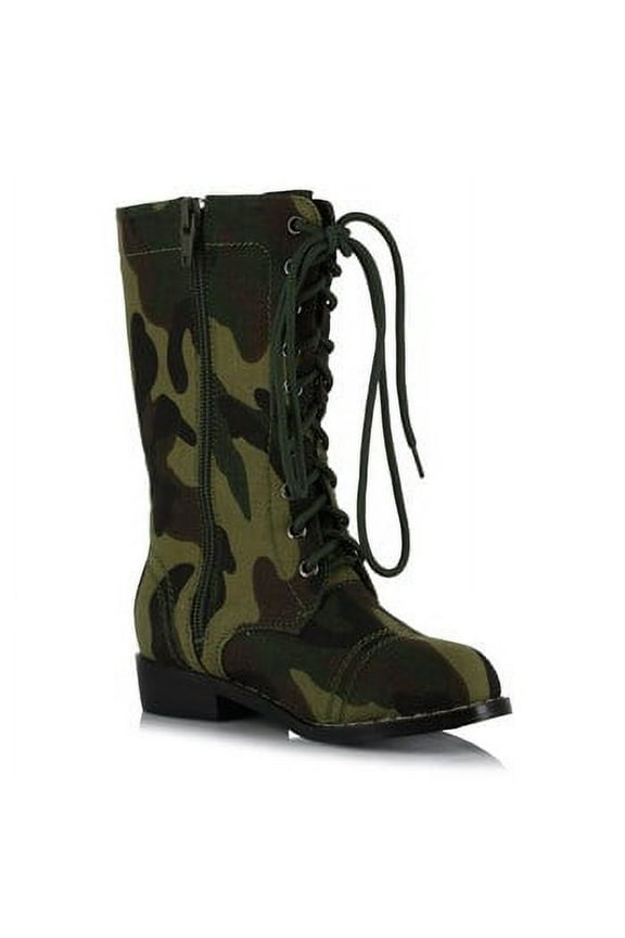 E-101-Bootcamp 1 Heel Camo Ankle Boot Children S / Camel w/ Black
