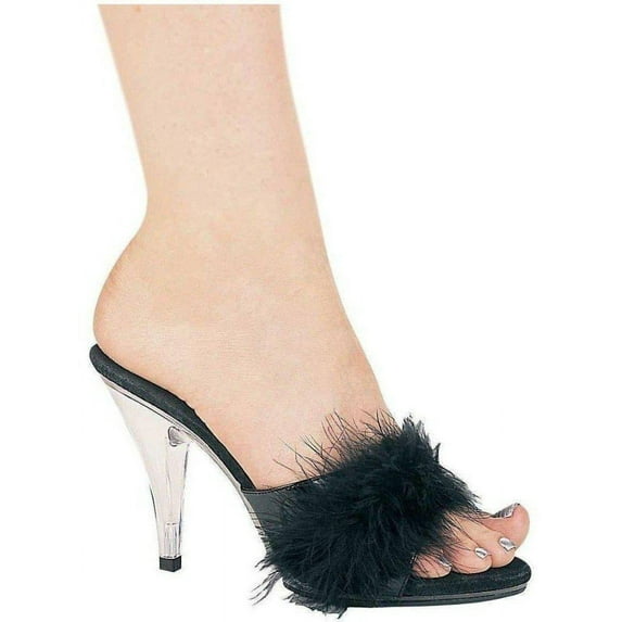 Ellie Shoes E-405-Sasha 3" Heel Womens Maribou Slipper. White / 12