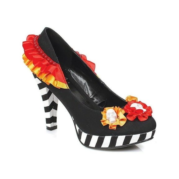 Ellie Shoes E-414-Dia 4" Heel Womans Flower with Skull Costume Pump. 6 / Multi