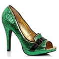 thumbnail image 1 of Ellie Shoes E-414-PATTY 4 Heel Green Glitter Peep-Toe Pump 10 / Green Glitter, 1 of 8
