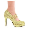 thumbnail image 1 of Ellie Shoes E-421-Jane-G 4" Double Strap Glitter Womens Mary Jane. Gold Glitter / 5, 1 of 6