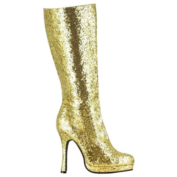 Ellie Shoes E-421-Zara 4 Knee-High Boot with Glitter Gold / 5