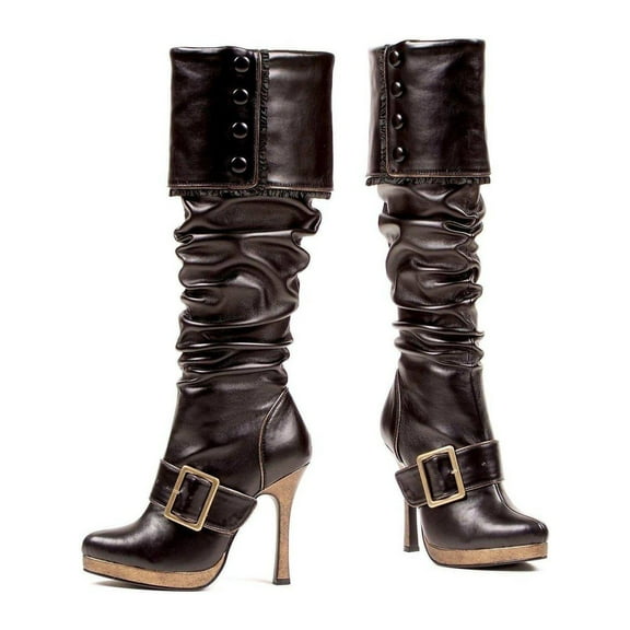 Ellie Shoes E-426-Grace  4" Heel Womens Costume Knee High Boots. Black pu / 11