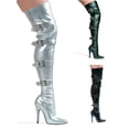 thumbnail image 1 of Ellie Shoes E-511-Buckleup 5" Heel Stretch Womans Thigh Boot with Buckles & Inner zipper. 12 / Black, 1 of 8