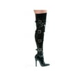 thumbnail image 1 of Ellie Shoes E-511-Buckleup 5" Heel Stretch Womans Thigh Boot with Buckles & Inner zipper. 5 / Black PU, 1 of 2