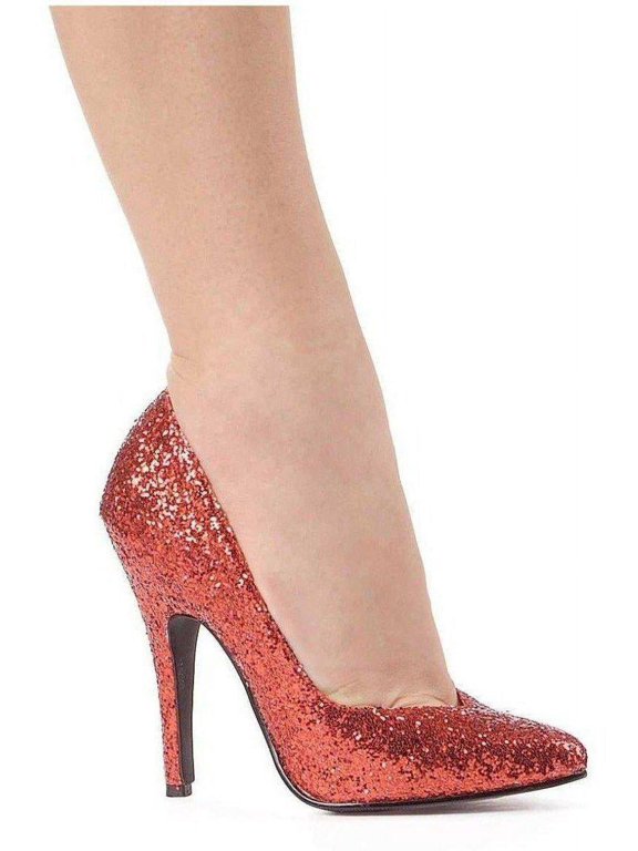 E-511-Glitter 5" Glitter Womens Pump. 5 / Red Glitter