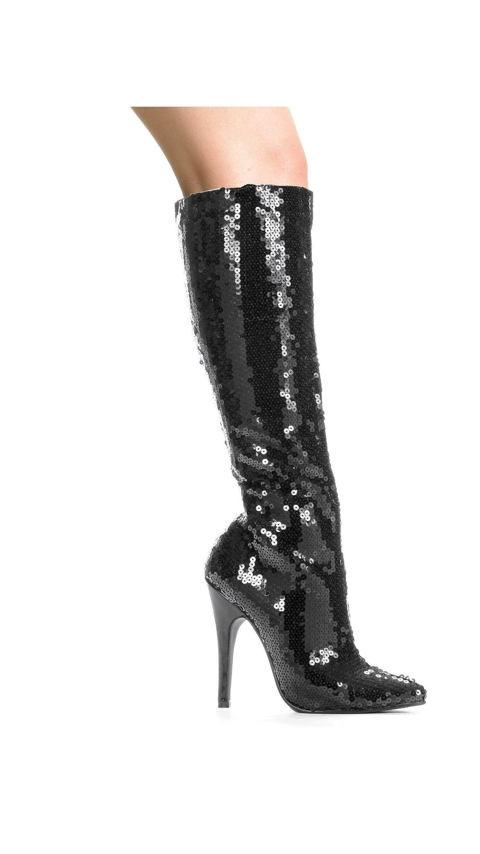 Womens black cheap sequin boots