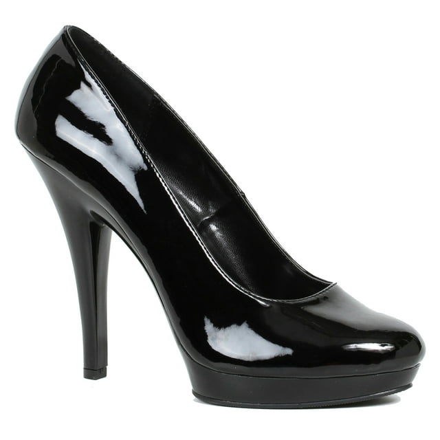 Ellie Shoes E-521-Femme-W 5" Heel Womens WIDE Width Pump. Black PU / 10