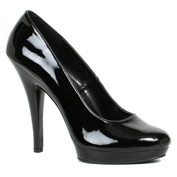 Ellie Shoes E-521-Femme-W 5" Heel Womens WIDE Width Pump. Black PU / 6
