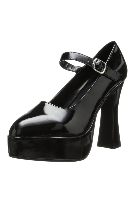 E-557-Eden 5" Chunky Heel Womens Mary Jane Pump. 11 / Black