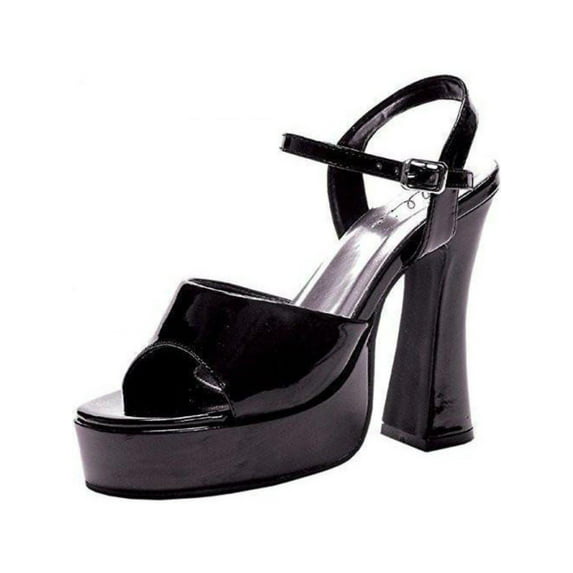 Ellie Shoes E-557-LEA 5" Chunky Heel Sandal. 7 / Red