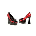 thumbnail image 1 of Ellie Shoes E-557-Skully 5" Chunky Heel Satin Skull Womens Peep Toe Pump 6 / Black/Red, 1 of 2